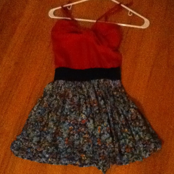 Summer floral/red dress.