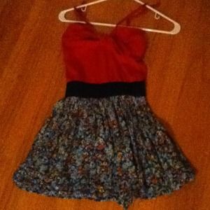 Summer floral/red dress.