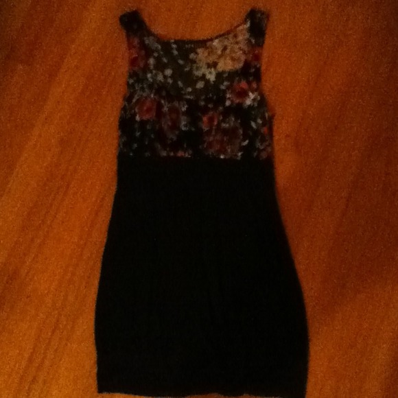 Short black/floral dress