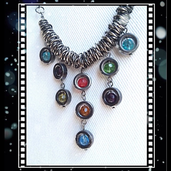 Colorful Rhinestone necklace - Picture 2 of 2