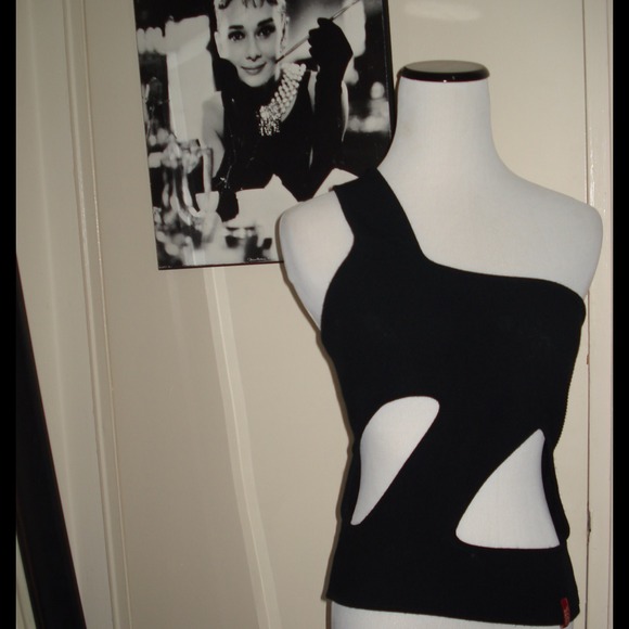 Miss Sixty Tops - MISS SIXTY HOT BLACK CUT TANK L