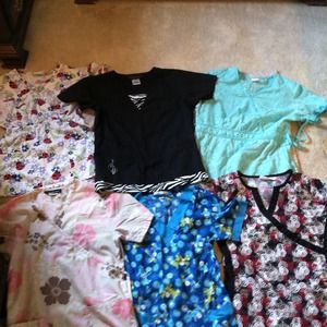 Xs fitted scrub tops