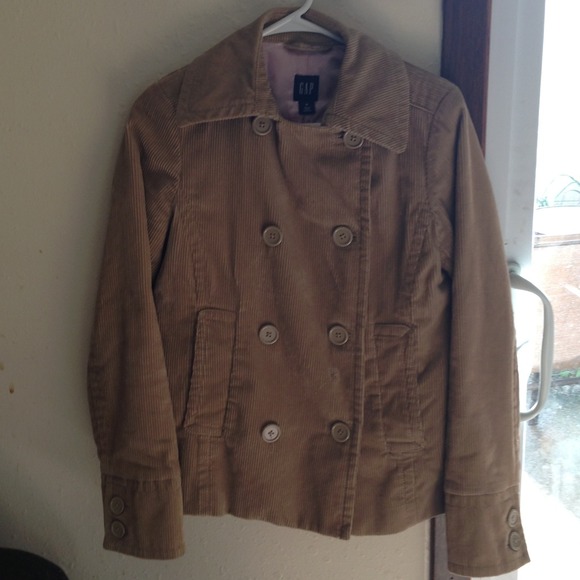 Gap light tan, khaki corduroy jacket.