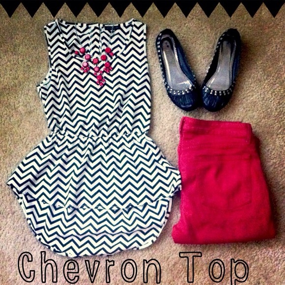 SOLD SOLD SOLD IN BUNDLE.  Chevron Peekaboo Peplum