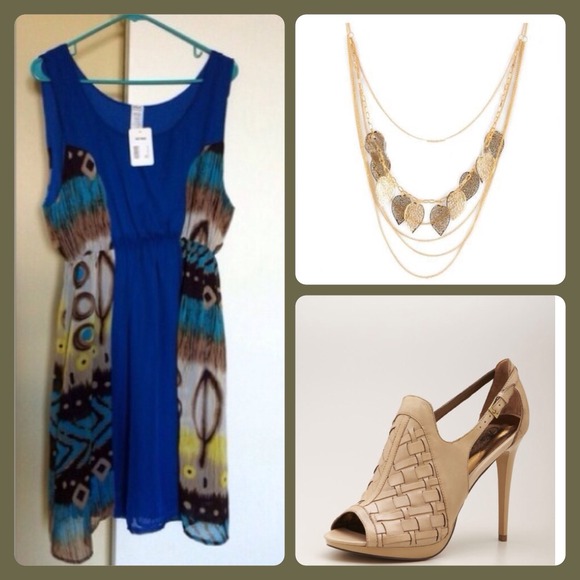 Blue/brown toned dress