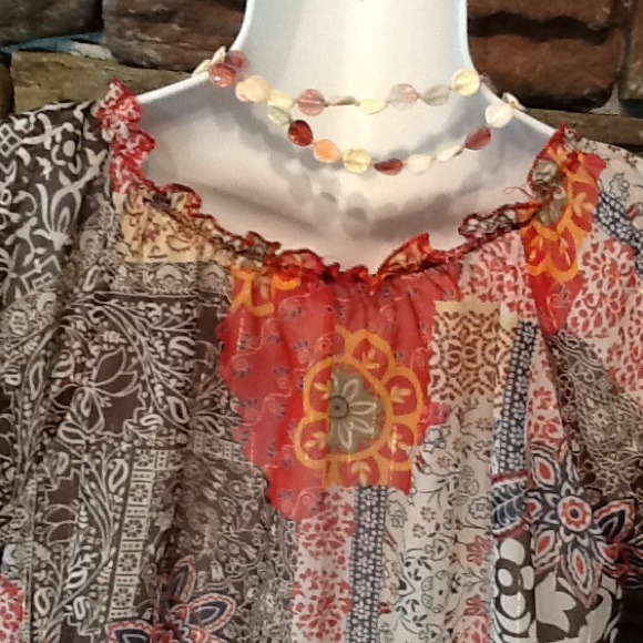Adorable sheer patchwork top! - Picture 3 of 3