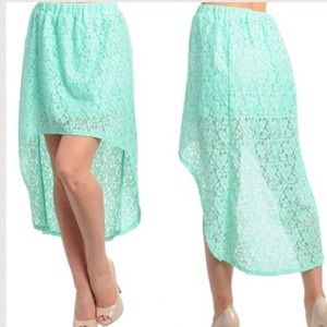 New Turquoise Lace High Low Skirt!