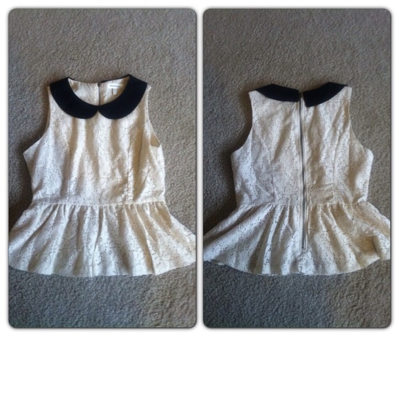 White lace peplum top NWOT