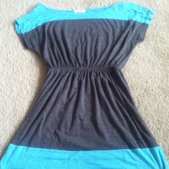 Teal and gray light dress