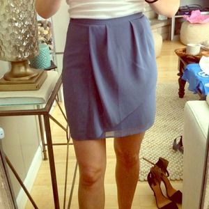 Cute Soft Blue Mini Chiffon Skirt- Size Small