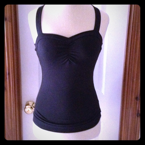 black halter top with built in bra!