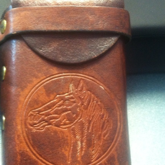 Pure leather cigarette and lighter holder