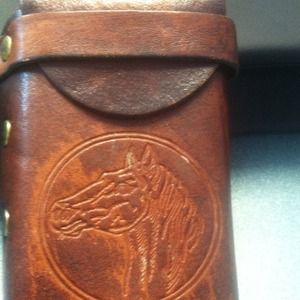 Pure leather cigarette and lighter holder