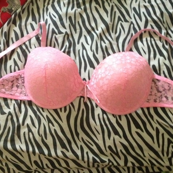 Pink lace bra