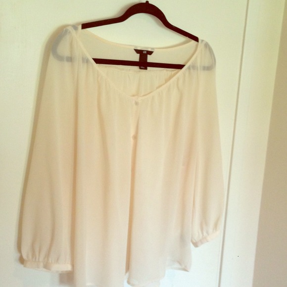H&M Tops - Sheer ivory blouse