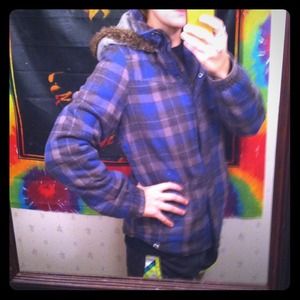 Blue flannel roxy jacket