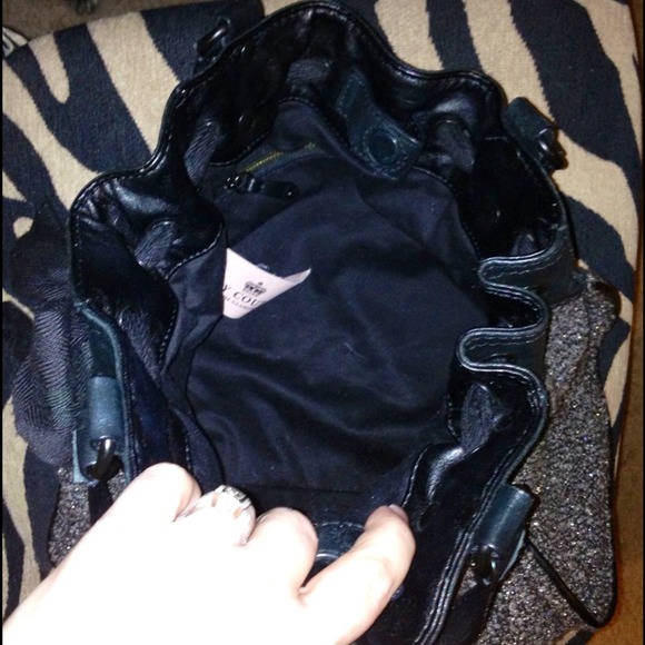 SOLD! JUICY COUTURE Metallic Tweed Leather Handbag - Picture 4 of 4