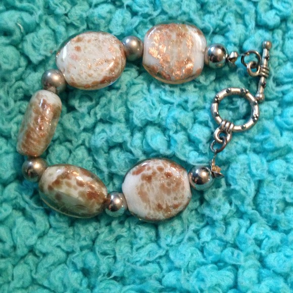 Bronze and silver stone bracelet - Picture 3 of 3