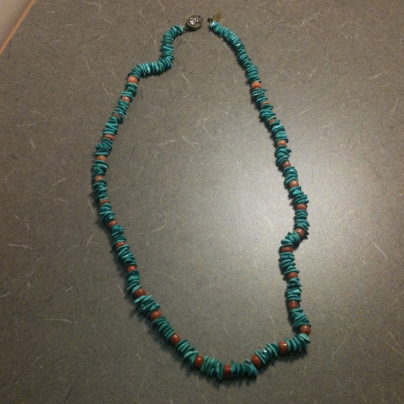 Turquoise and coral necklace