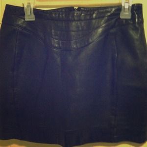 Anne Klein black leather skirt
