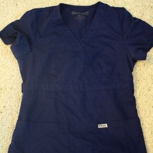 Grey's Anatomy Size Small Scrub Top Navy Blue