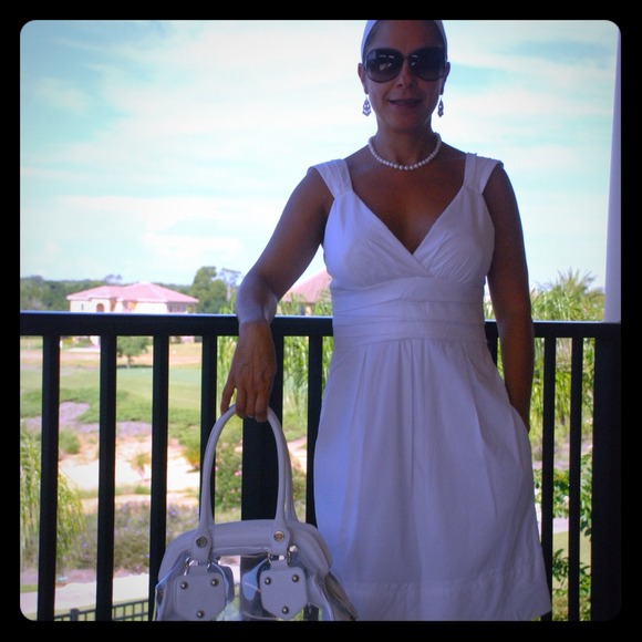 White cocktail dress.