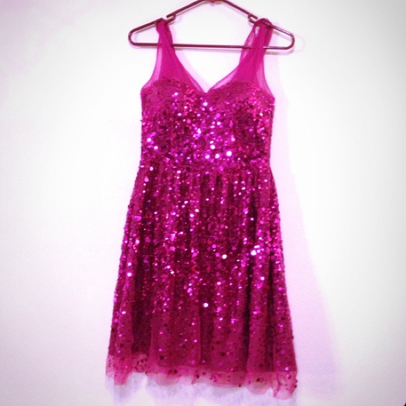 Pink sequin (or "sequence" Lol) dress :)