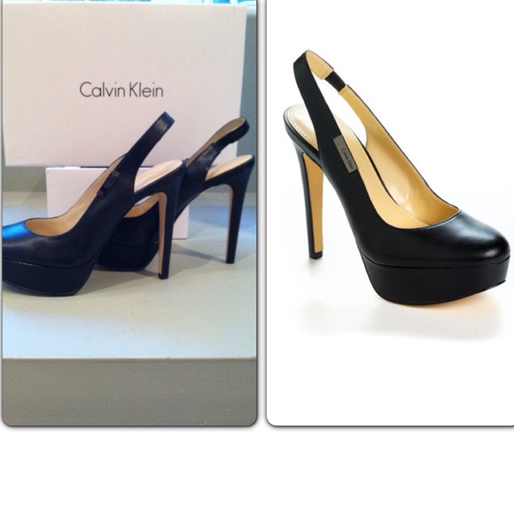 Calvin Klein Shoes - Calvin Klein leather black platform pumps