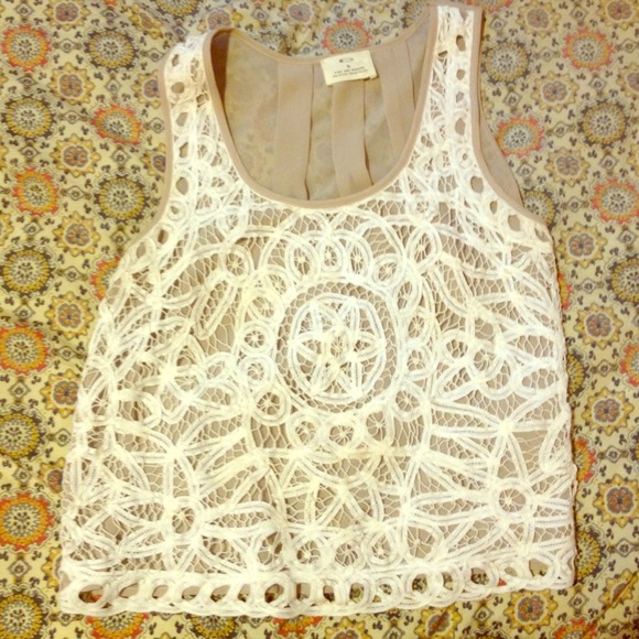 Lace and sheer tank top