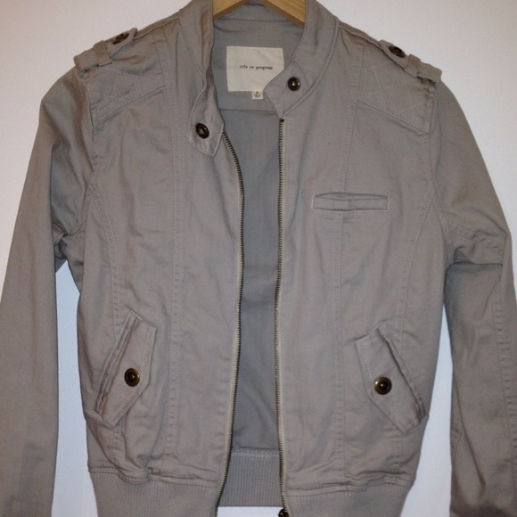 Light grey denim motorcycle jacket size small