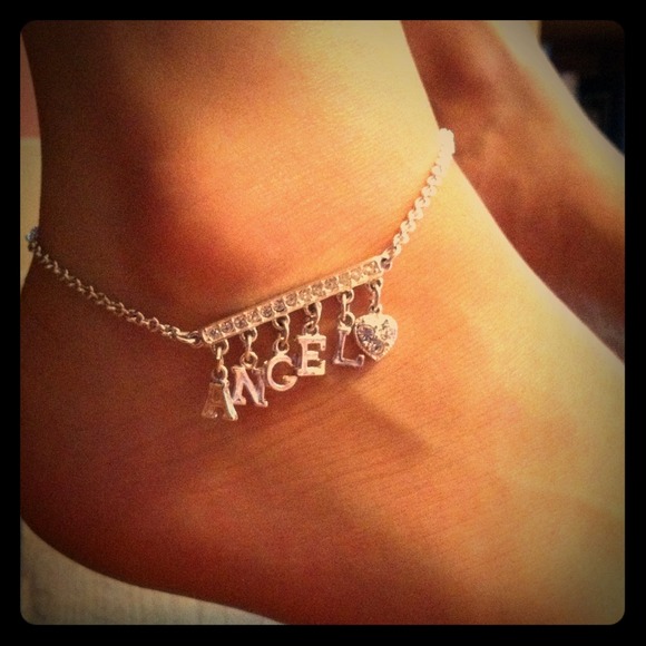 "ANGEL" Anklet with Heart Pendant