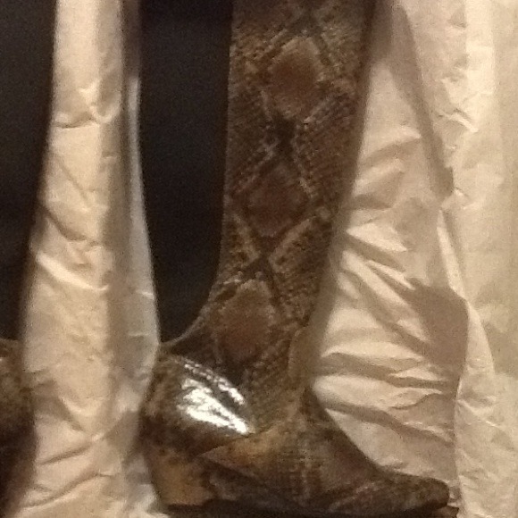 wide calf snakeskin boots
