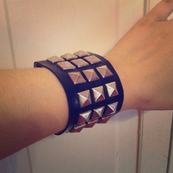 Black Studded Wristband NEVER WORN