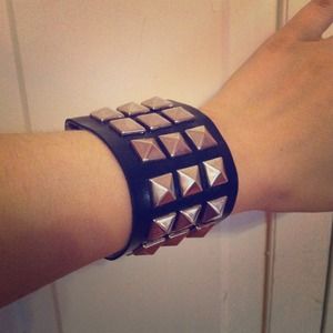 Black Studded Wristband NEVER WORN
