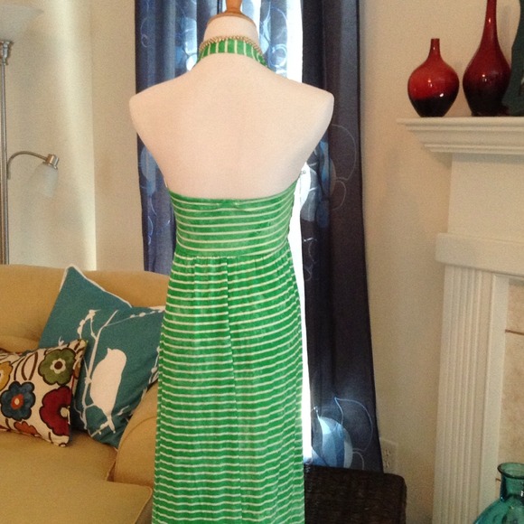 CONSIGNED LOCALLY Halter Maxi Dress, Green - Picture 4 of 4