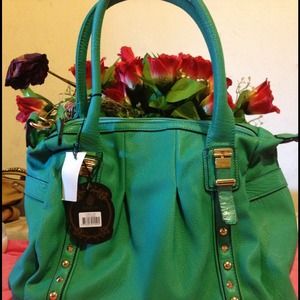 Teal fashion handbag
