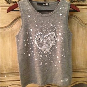 Love Moschino Collection Heather Grey Knit Tank