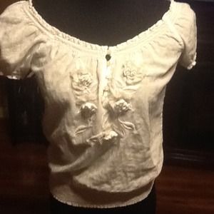 Hollister White Peasant S Top