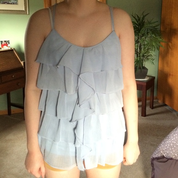 Candie's Blue Ruffle Tank - Picture 2 of 3