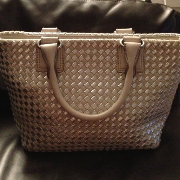 Banana Republic woven leather tote