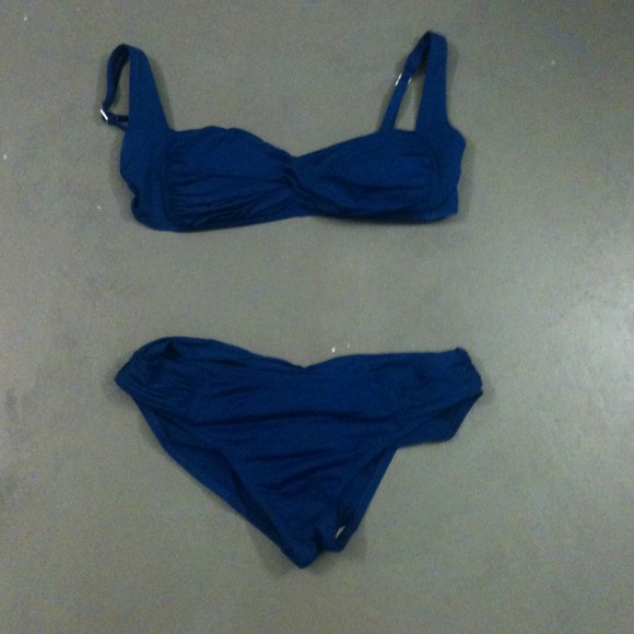 Royal blue two-piece swimsuit