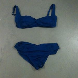 Royal blue two-piece swimsuit