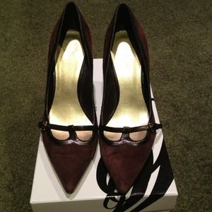 Suede Brown & Black Pumps