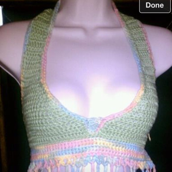 Crochet by design halter top with fringes