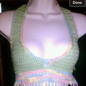 Crochet by design halter top with fringes