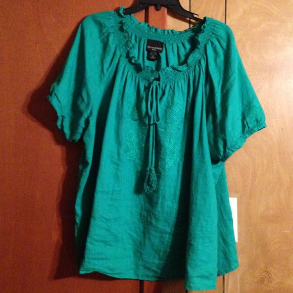 Cynthia Rowley linen peasant top