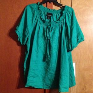 Cynthia Rowley linen peasant top