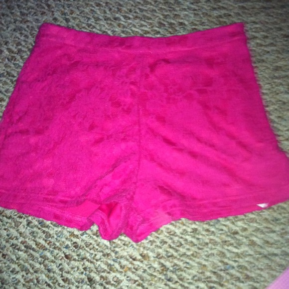 High waisted lace shorts