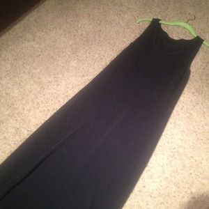 Navy knit long dress