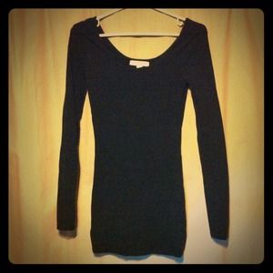 Black Long Sleeve Mini Dress